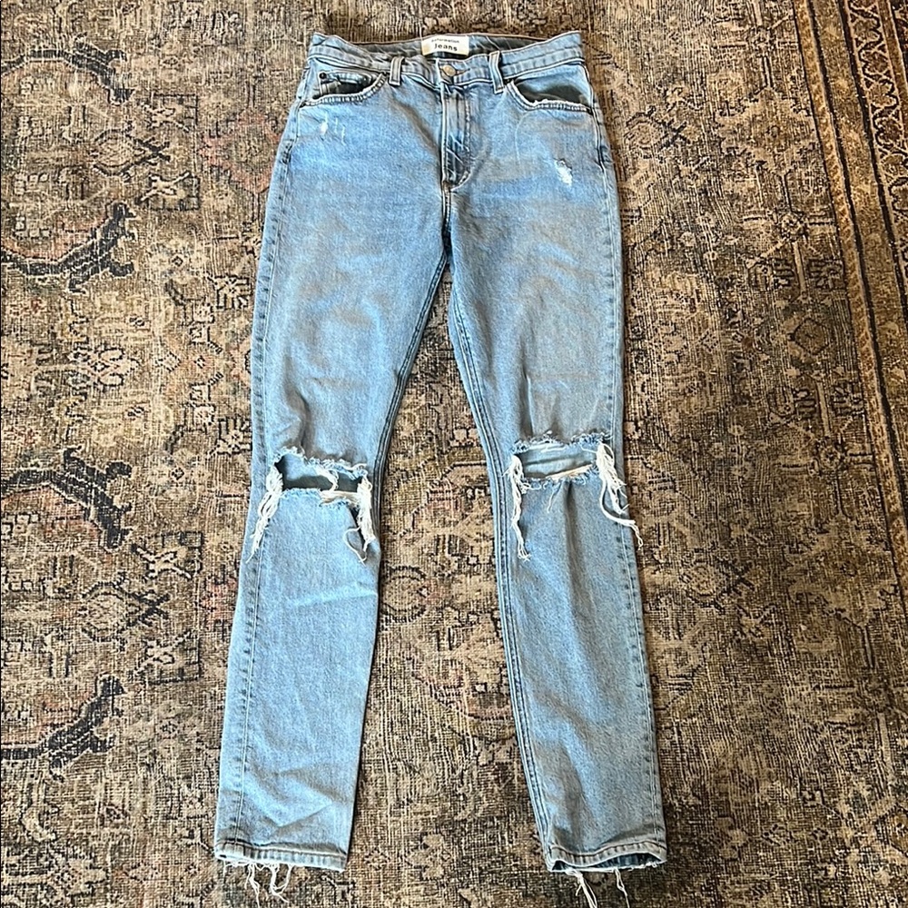 REFORMATION Miami Destroyed High Skinny Ankle Jeans Size 27 Stretch